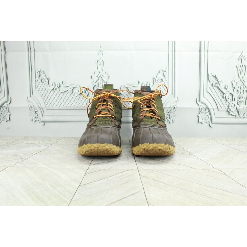 LL BEAN Green Canvas Lace Up Insulated Duck Boots Size 9 - Picture 4 of 9